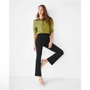 Spanx Pants Womens Medium Black Ponte Knit Kick Flare Pull On Ankle Professional